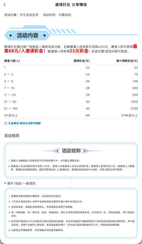 开云体育邀请好友注册奖励计划